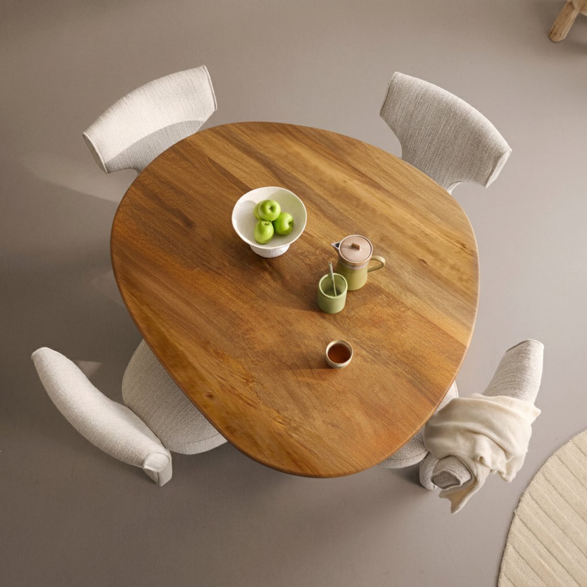 Woonexpress Eettafel Aalborg - Acaciahout / Metaal - Bruin / Zwart - 140x76x120 cm (BxHxD) - Organisch Bruin/Hout - Bruin