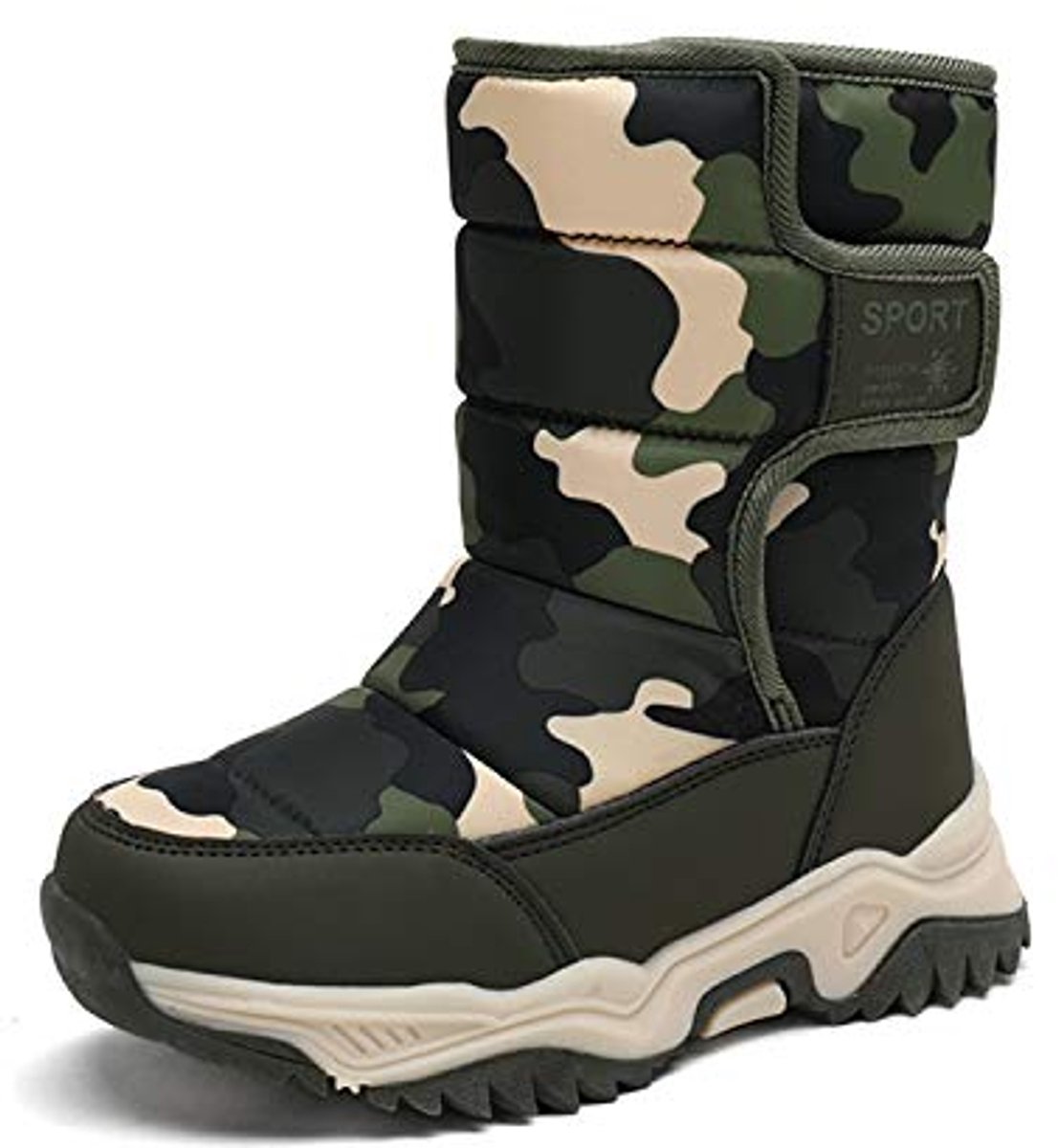 Warm gevoerde sneeuwlaarzen voor kinderen comfortabele snowboots voor en met klittenbandsluiting