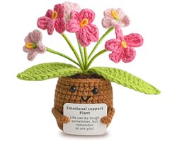 EXCITAT Vergeet-mij-nietjes - Positieve energie aardappel haak geluksbrenger - Een geschenk geschikt voor een spoedig herstel - Een condoleance, examencertificaat of verjaardagscadeau - Geschikt voor vrienden en collega's