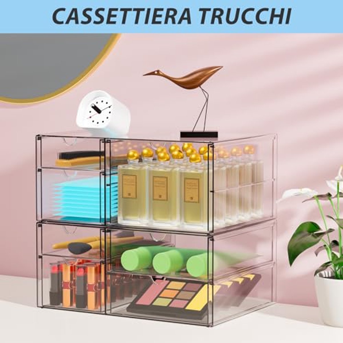 Make-up organizer met 7 laden en 2 organizer-laden voor make-up en haaraccessoires
