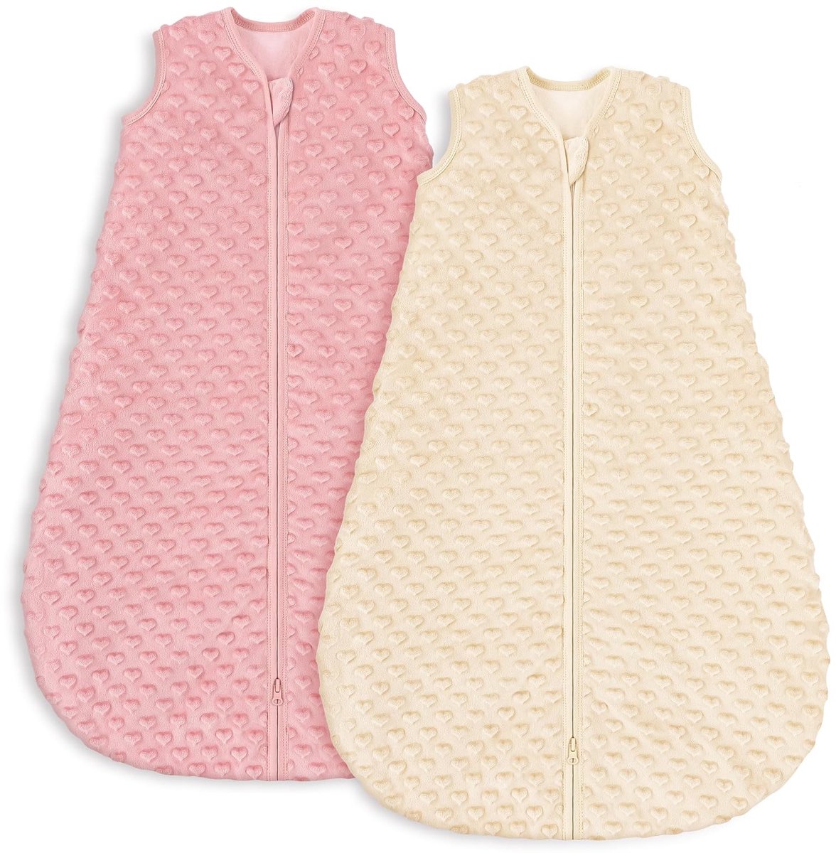 Baby Slaapzak Katoen 1.5 Tog Herfst Lente Slaapzak Voor Pasgeboren Jongens Meisjes 12-18 Maanden Beige Roze Set van 2