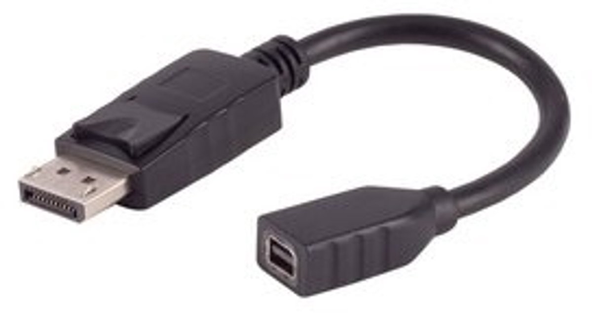 DisplayPort 1.2 Adapter, DisplayPort Stecker auf Mini DisplayPort Buchse, 4K, 0,2m