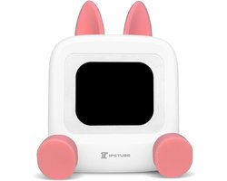 Wedjis Retro Mili-TV – Digitale Klok & Bluetooth Speaker – Smart display – Kunststof – Dimbaar scherm – Cadeau voor vrouwen – Wit/Roze
