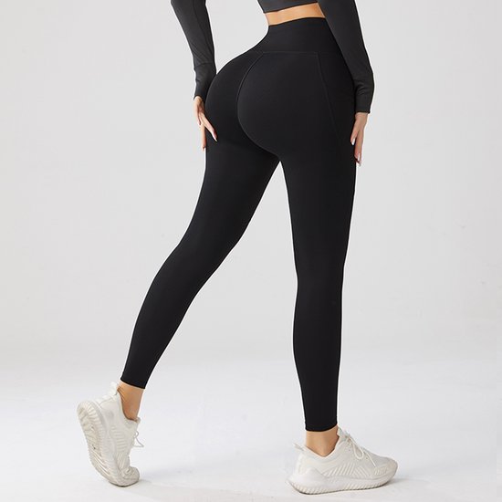 Sportlegging met zakje dames - Sportkleding dames - Sportbroek dames - High waist Sportlegging - Shape legging - Hardloopbroek dames - yoga legging dames - Zwart Maat M - Gym Revolution — afbeelding 5