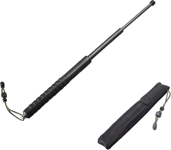 Telescopische slagstok - Trekkingstokken - telescopisch - antislip handgreep - compact en opvouwbaar - voor zelfverdediging en camping trekking outdoor - 1 stuk(zwart 545mm)