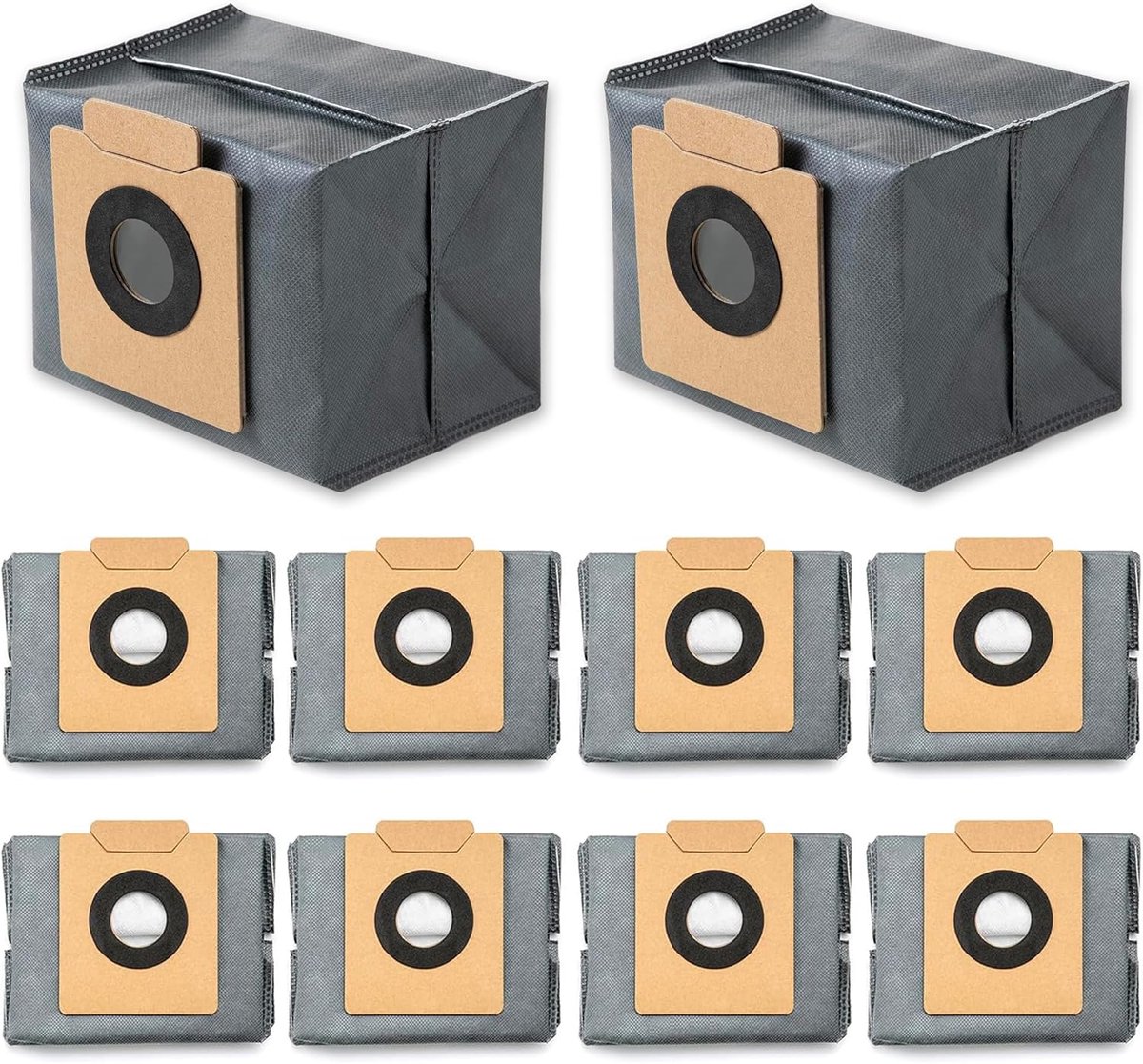 10 stuks Stofzuigerzakken geschikt voor Eufy Clean X8 Pro / X10 Pro Omni - Stofzuigerzakken - reservezakken - accessoireset - Accessoires voor stofzuigerzakken - stofzak - Grijs