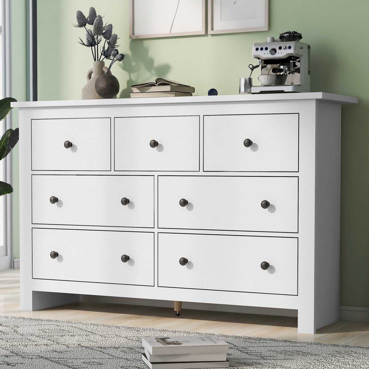 Sweiko Ladekast - 7 lades - Dressoir - Wit