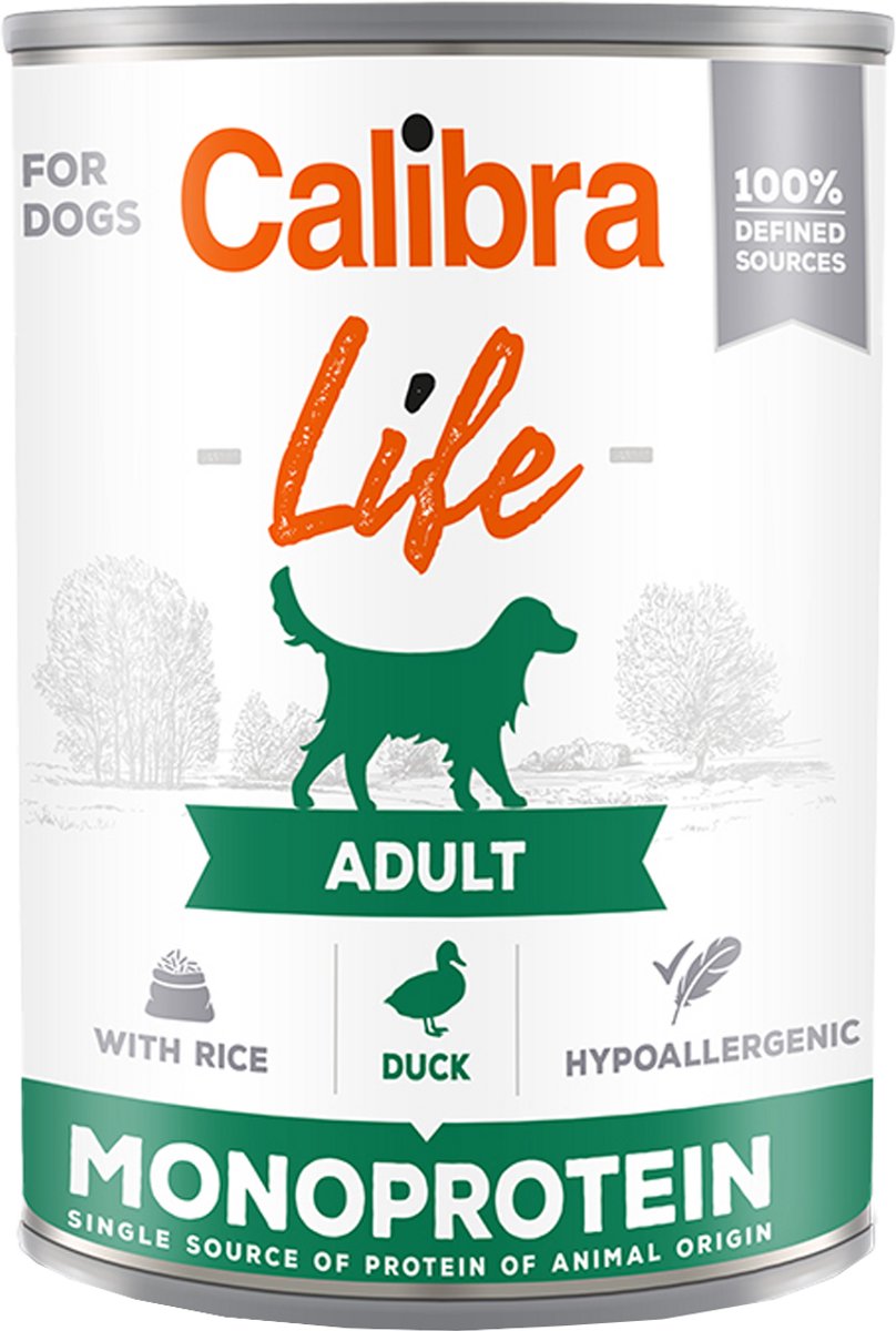 Calibra Calibra Dog Life Adult Natvoer - Eend - 6 x 400 g