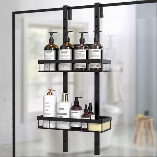 Boven de deur pantry organizer, 6-laags verstelbaar opbergrek met 8 planken (2 extra), massief houten metalen frame kruidenrek kan organizer, overdeur en muur opslag voor keuken bijkeuken badkamer