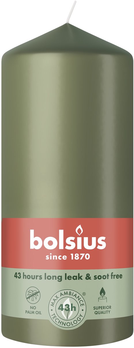 Bolsius Stompkaars 130/68 Fresh Olive (1 stuk)