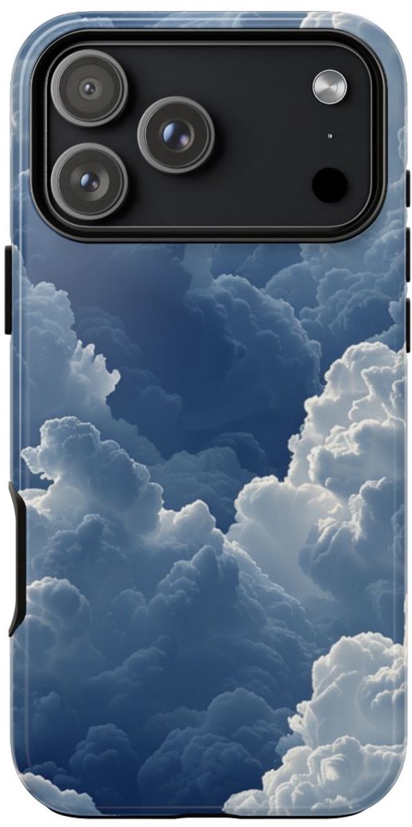 3D Blauw Wolkenpatroon – Telefoonhoesje Geschikt voor iPhone 17 Pro Max