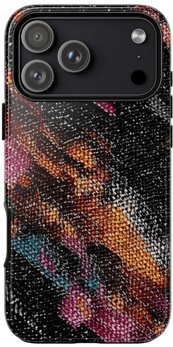 Abstract Kleurrijk Textielpatroon – Telefoonhoesje Geschikt voor iPhone 17 Pro Max