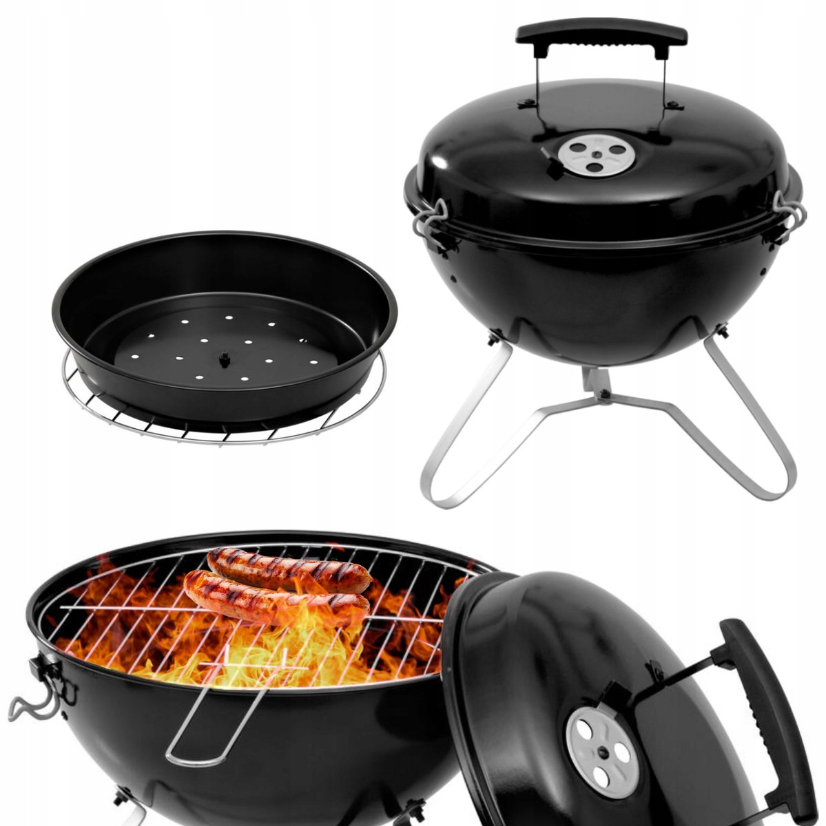 Strend Pro Niko BBQ Koolgrill - Draagbare Houtskoolgrill 37x43 cm