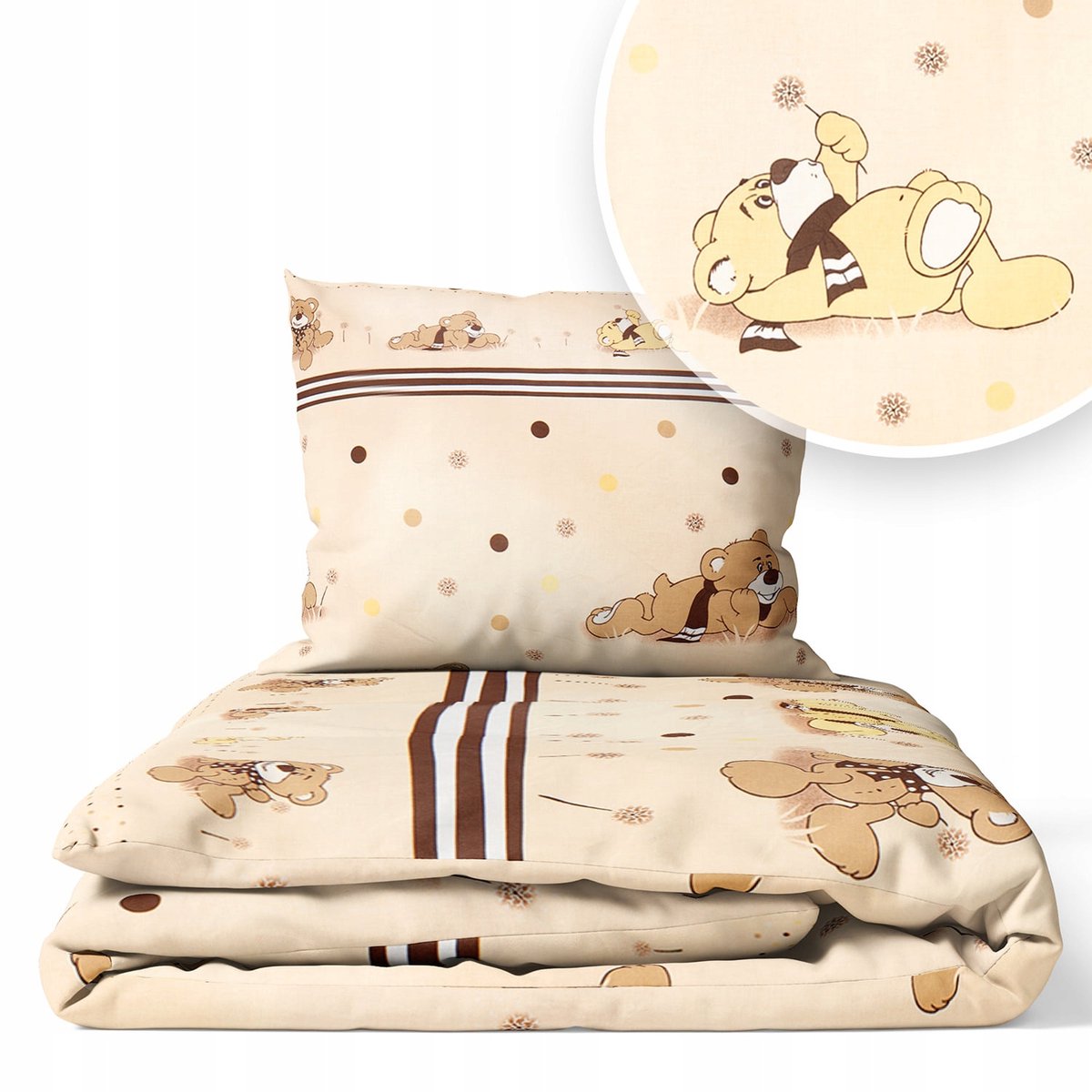 Kinderbeddengoed 2-delig 120x90cm - Marmer Beige