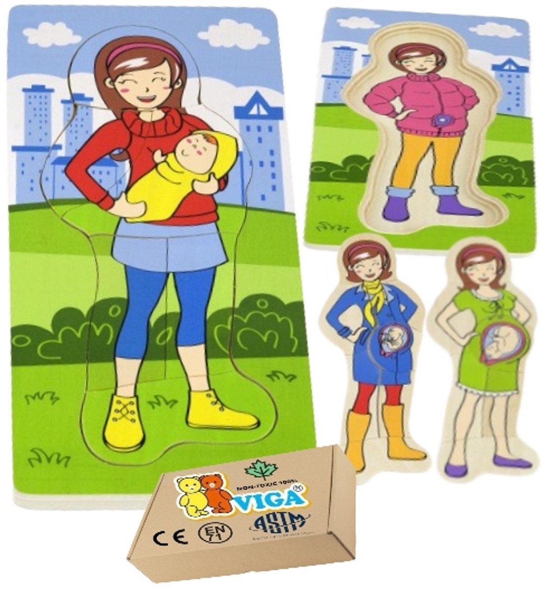 Houten puzzel Kind Ontwikkelingsfasen Montessori Educatief Speelgoed