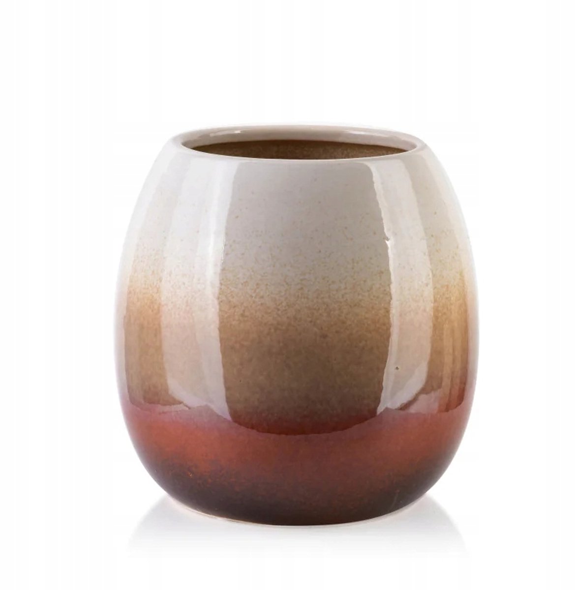 Yanda Keramieken Vaas Beige Bruin Glanzend 19 cm
