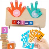 Montessori Telbord met Cijferblokjes & Kaarten – Educatief Rekenspeelgoed voor Kinderen – Optellen, Aftrekken & Cijferherkenning – Wiskunde Leerbord – Cadeau voor Halloween, Kerst & Nieuwjaar - T