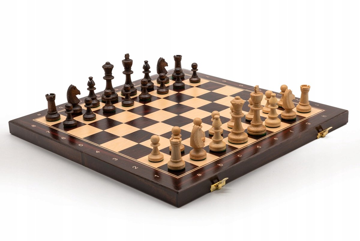 Houten Toernooi Schaakset - Intarsia Design - Staunton Figuren