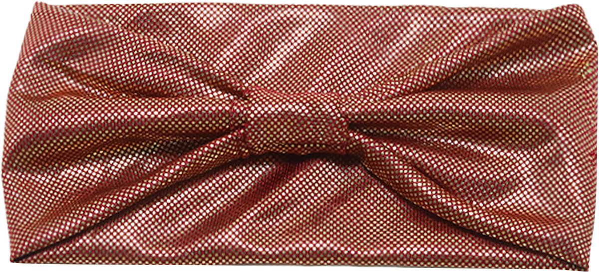 Emilie Collection – Haarband – Rood - Goud – Metallic Glans – Elastisch – Strikdetail