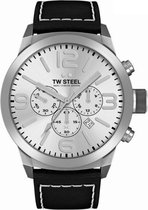 Horloge TW-Steel Marc Coblen TWMC60 chronograaf zwart 50mm wit gevoerde zwart band