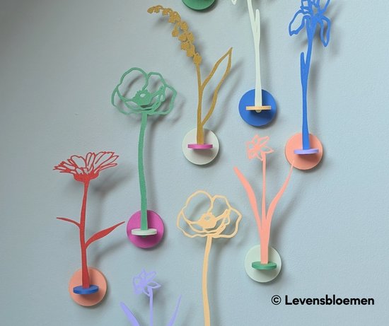 Créations d'Ici - Fleur de naissance avec coeur en bois - Jonquille - Décembre - MDF Zwart - Bois