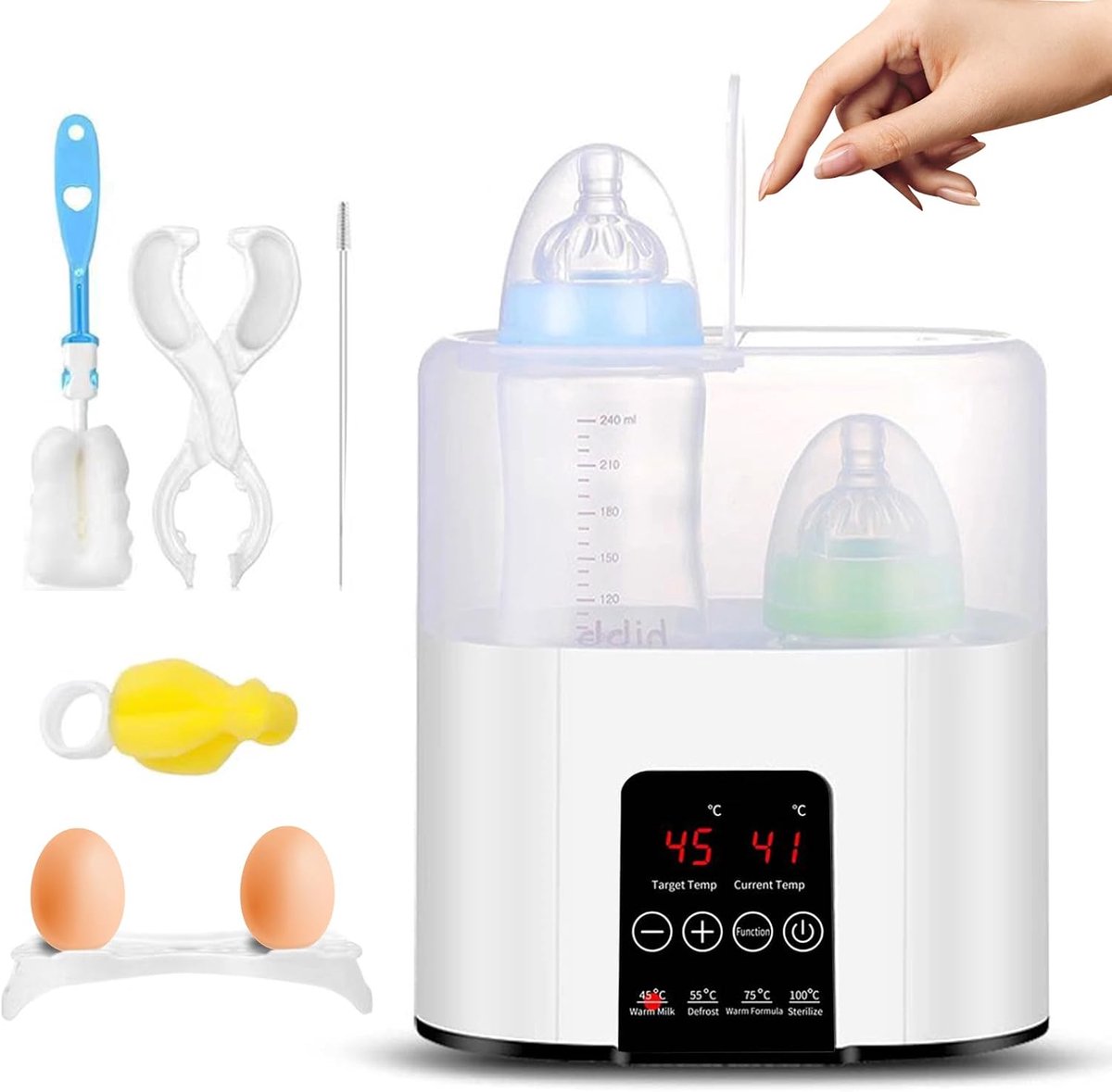 Image of 4-in-1 Flessenwarmer voor Babyflessen en Babyvoeding met LCD-display – Snel Opwarmen, Ontdooien en Steriliseren