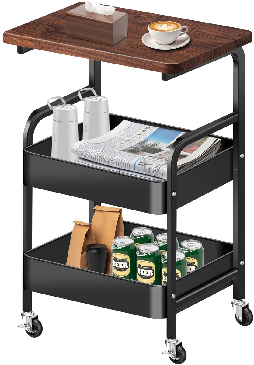 Ibenzoa® Moderne opbergwagen met drie niveaus voor veelzijdig thuisgebruik