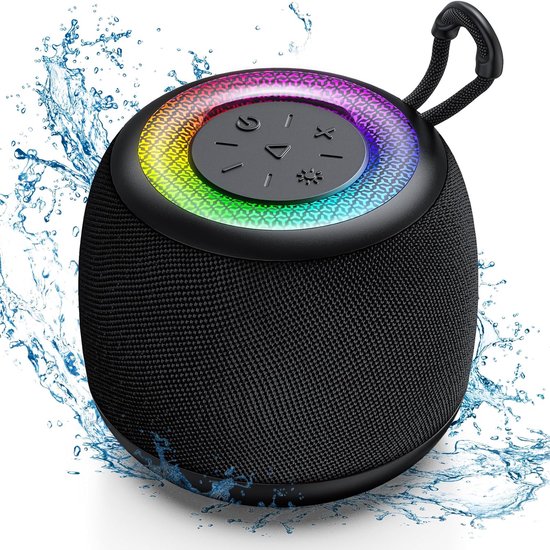 Bluetooth speaker mini draagbaar waterdicht IP67, sterke bas, 12 uur afspeeltijd, outdoor luidspreker voor camping, badkamer