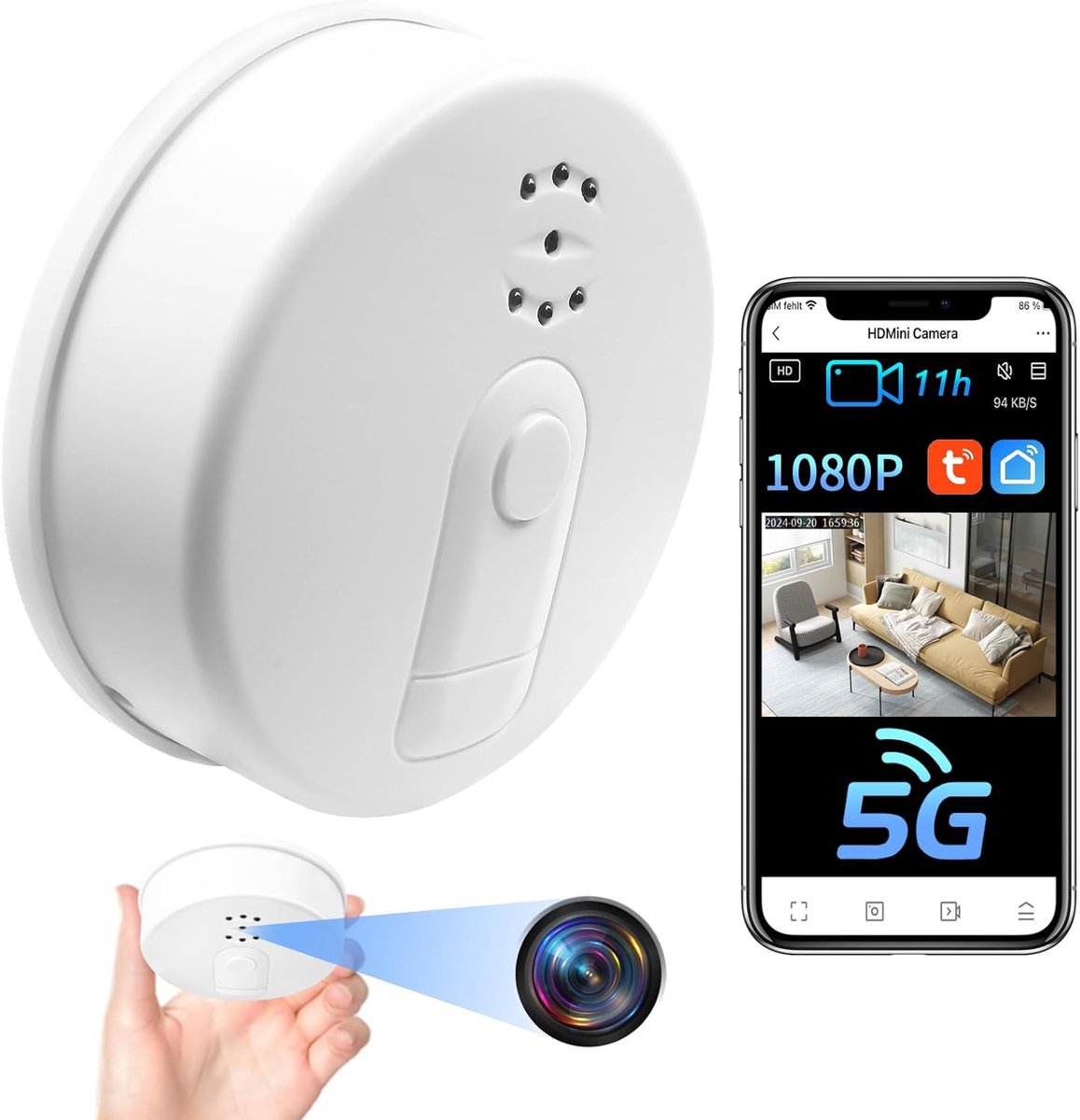 Verborgen WiFi Kamera Met Bewegingsdetectie en Nachtzicht