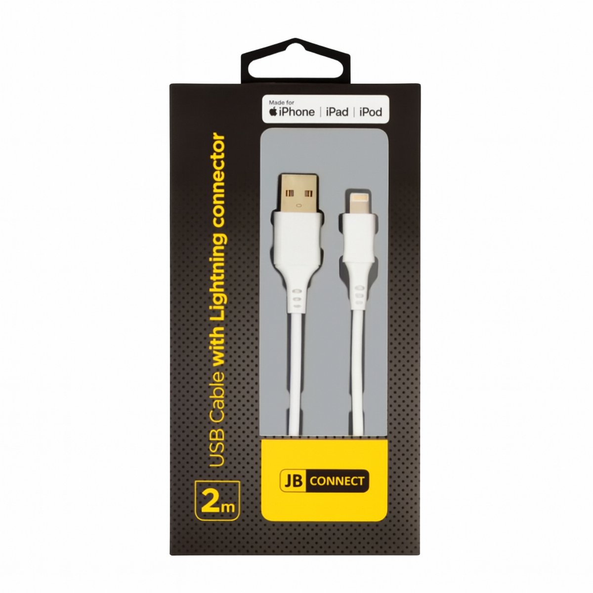 JB Connect - USB Kabel - Lightning - 2m - MFi Gecertificeerd - Wit - iPhone