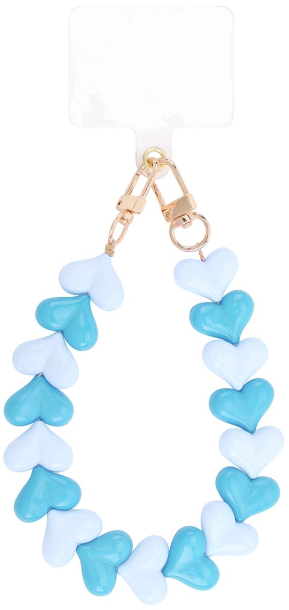 Telefoonkoord hartjes blauw - Valentijn cadeau