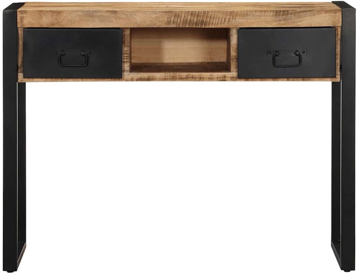 vidaXL Wandtafel - 100x35x75 - cm - massief - ruw - mangohout Bruin