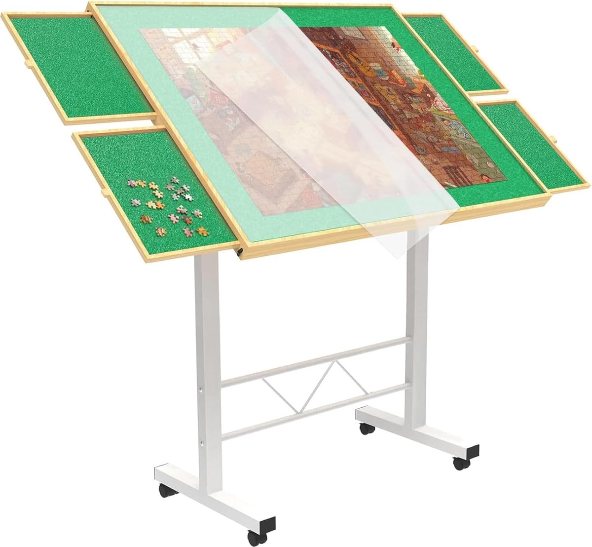 Verstelbare Puzzeltafel met 1500 Stukken en Deksel - Ideale Oplossing voor Puzzelaars