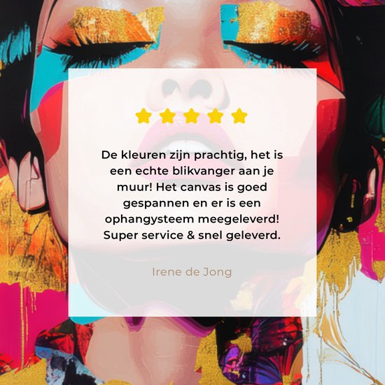 Tableau sur toile 80x60 cm - Décoration murale exclusive Femme - Abstrait - Coloré - Décoration murale salon - Décoration chambre - Accessoires chambre - Peintures sur toile