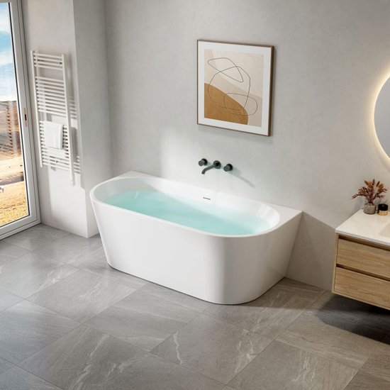 Bain semi-détaché Creavit incluant pattes et drain de bain intégré