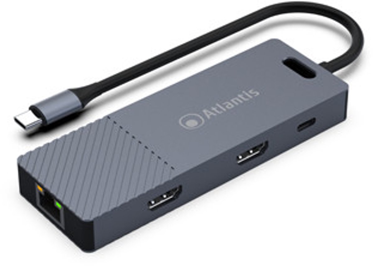 Atlantis Land A04-TC_DK48 laptop dock & poortreplicator Bedraad USB 3.2 Gen 1 (3.1 Gen 1) Type-C Grijs