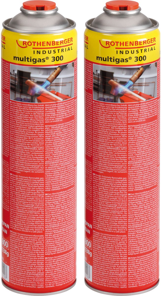 ROTHENBERGER Industrieel 2x Multigas 300 600 ml - 1000003742