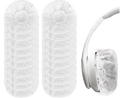 Elastische Hygienehoesjes hoofdtelefoon - 100 stuks - niet-geweven stof hoofdtelefoon covers - vervangende Hygienehoesjes hoofdtelefoon - elastisch stretch - universeel - cover hoes 11cm - voor thuis, sport en kantoor - Wit