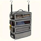 Hangable Clothes Organizer met grote capaciteit - opvouwbare multifunctionele kledingopbergtas - meerlaagse opbergkubus kledingkast - voor zakenreizen, kamperen opslag van kleding - Grijs