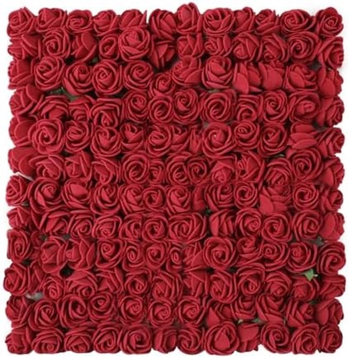 PromoHome Set van 144 Kunstbloemhoofdjes Rozen - Mini Schuim Rozen voor Knutselen en Decoratie - Donkerrode Neprozen voor Valentijnsdag, Bruiloften en Feesten - 2,5 cm Diameter Rood
