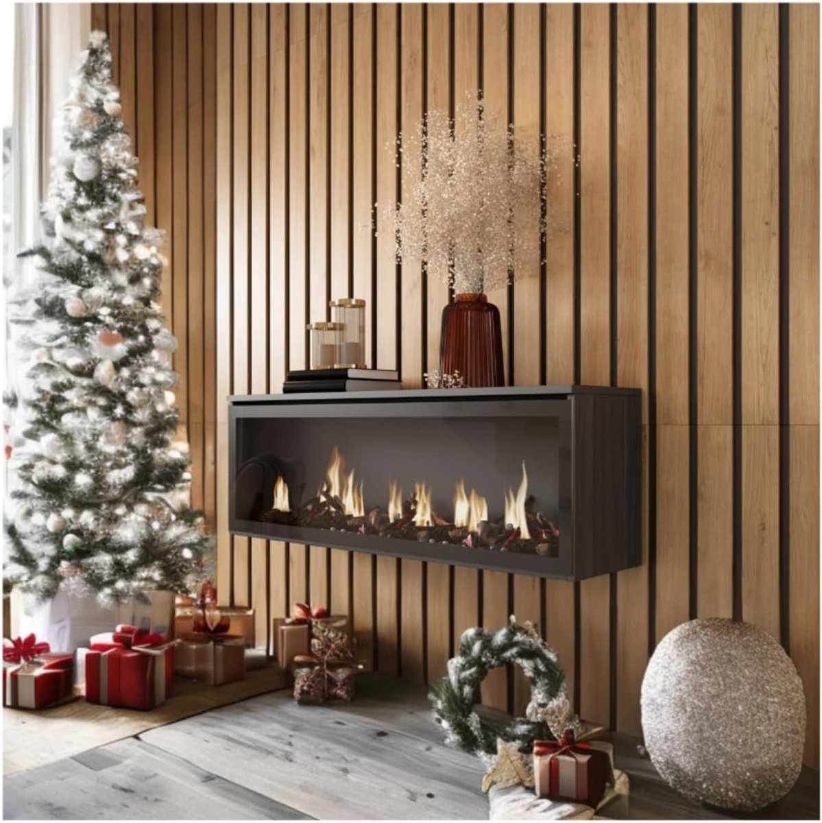 Elektrische haard LED - Decoratieve Open Haard zonder Warmte - Moderne Stijl - 107x38x25cm