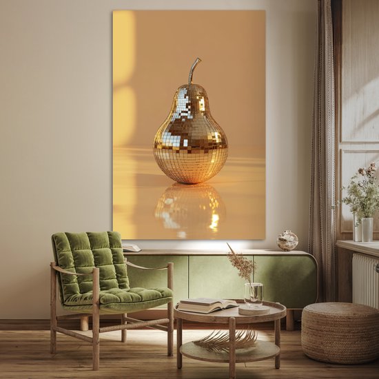 Affiche 120x180 cm - Goud - Disco - Glitter - Poire - Posters - Décoration murale cuisine - Décoration murale Décoration murale salon - Accessoires décoratifs - Décoration murale chambre