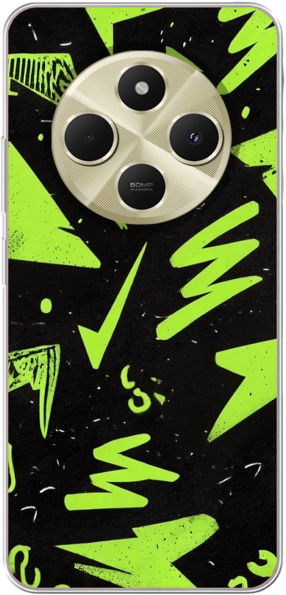 Telefoonhoesje Geschikt voor Xiaomi Geschikt voor Redmi 14C hoesje - Gaming - Vormen - Pijlen - Abstract - Zwart - Siliconen Telefoonhoesje Telefoonhoesje