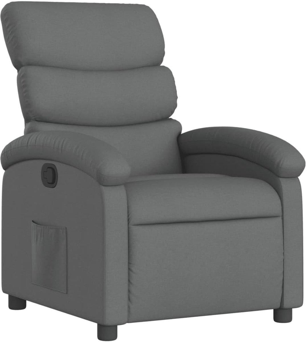 vidaXL Relaxfauteuil - donkergrijze - stof Donkergrijs