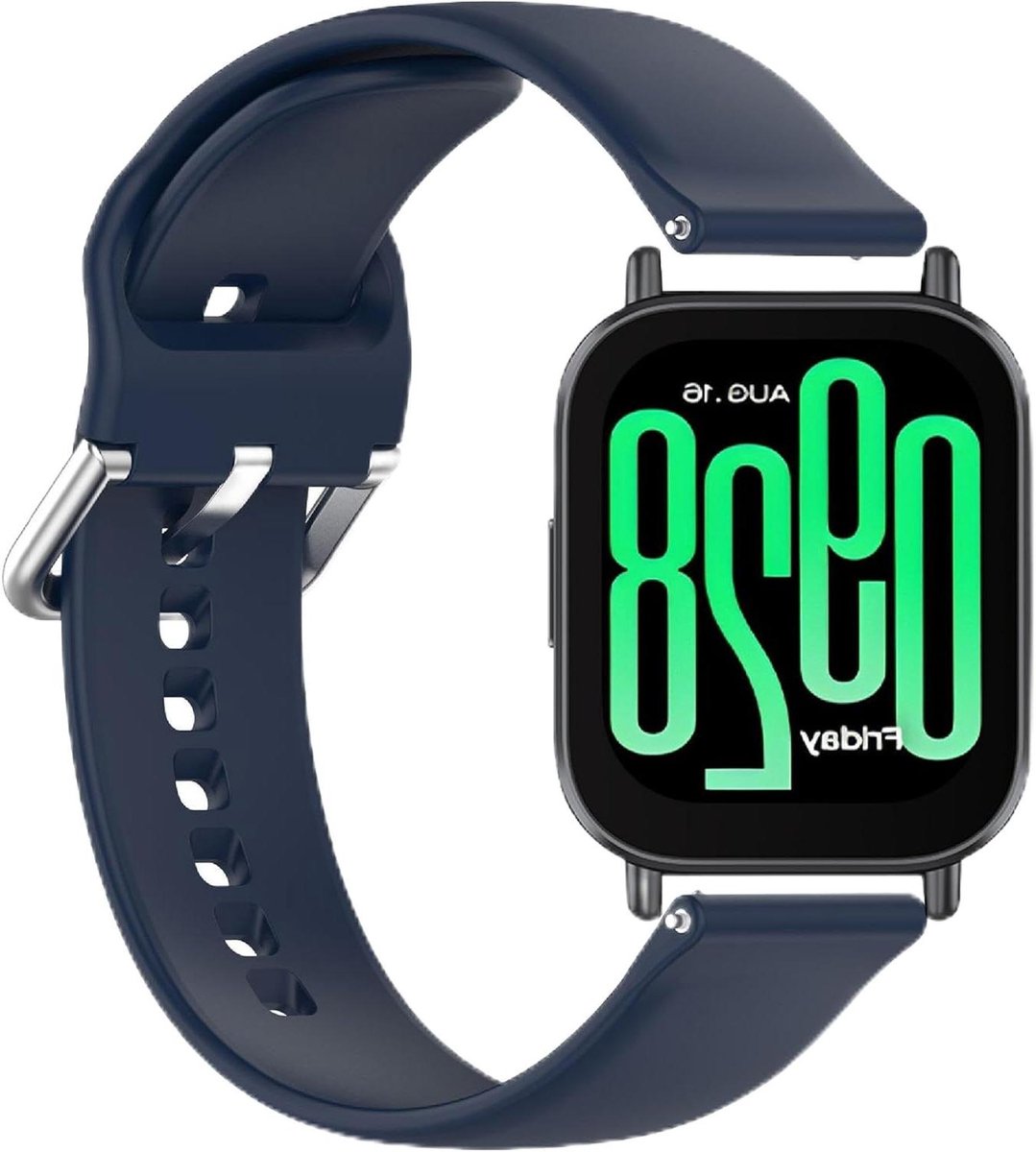 Band compatibel met Smartwatch 5 Active-5 Lite, zachte siliconen horlogeband, vervanging van het bandje - Donkerblauw met slijtvast en ademend materiaal