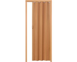 tectake® Vouwdeur harmonicadeur - Vouwwand - Met handgreep – Waterbestendig en plaatsbesparend – 80x203 cm – Lengte op maat snijdbaar en met magneetsluiting - Hazelaar