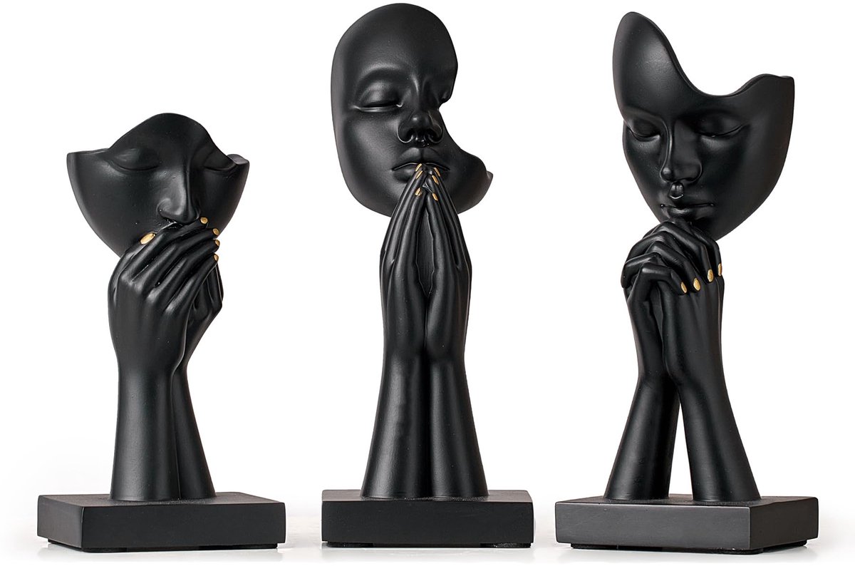 Azomor® Abstracte kunstsculpturen set van drie voor hedendaagse interieurdecoratie