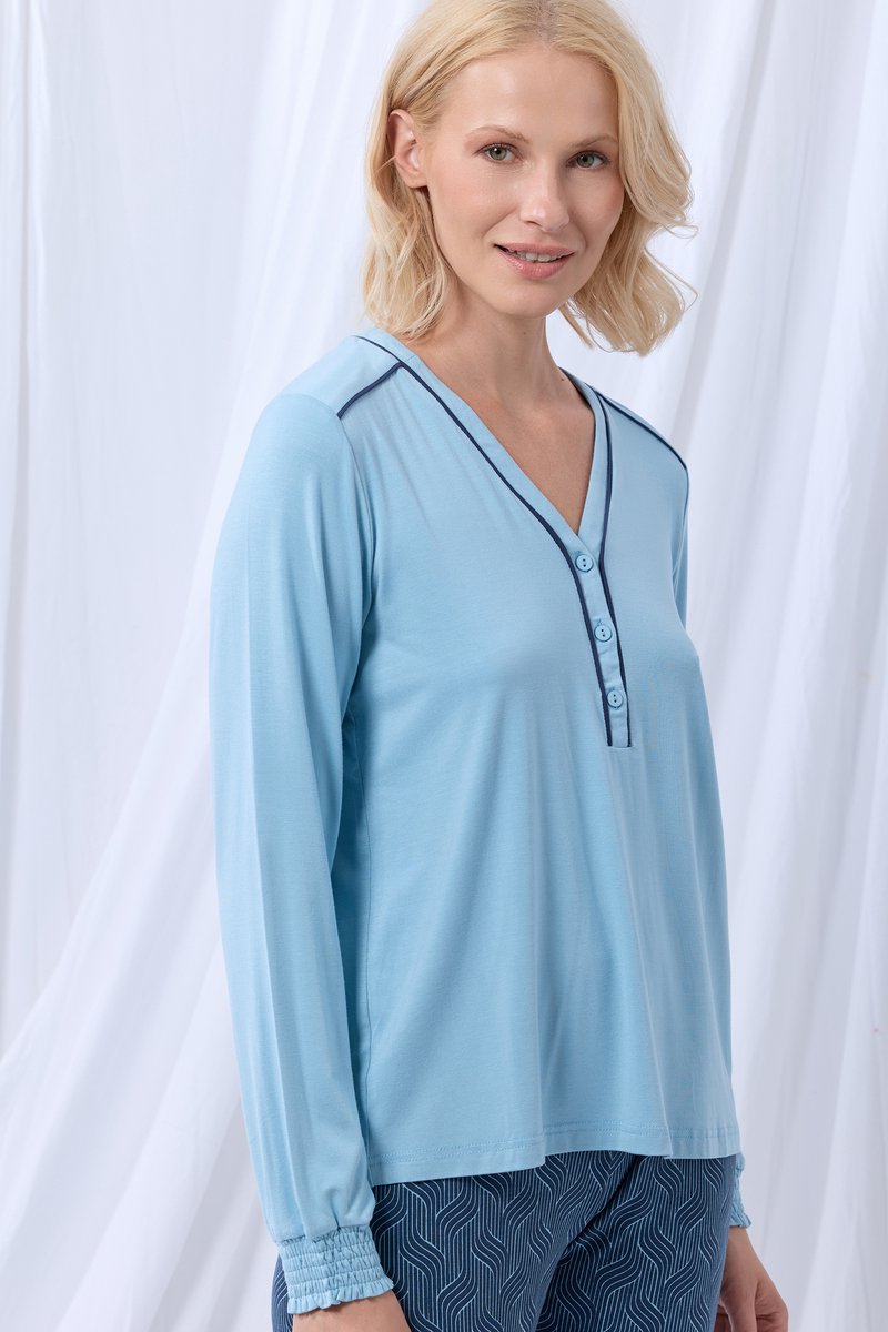 Woody 252-50-XPD-Z/860-pyjama-S lichtblauw