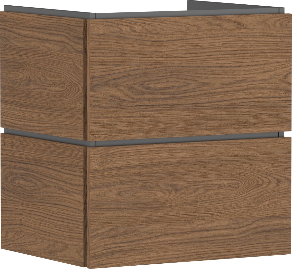 hansgrohe Xilesa E - Badmeubel - 580/470mm maat - 2 lades - Voor wastafel - Cashmere Oak