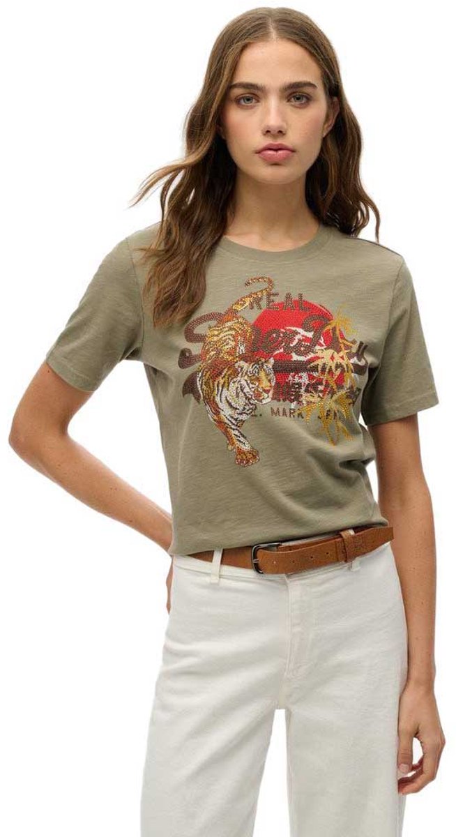 Superdry - Tokyo T-shirt met vintage logo en relaxte pasvorm - Dames - T-shirts